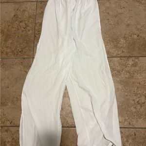 White Flowy Pants
